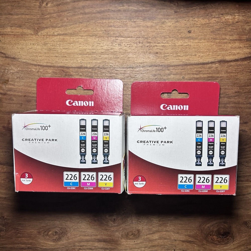 Genuine OEM Canon Tri Pack 4547B005AA 226 Yellow Magenta Cyan (2) For MG8120